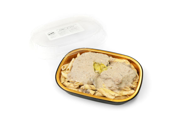 Ox Tongue Stroganoff with Pasta 俄式蘑菇汁燴牛脷意粉 - FAV Craft Kitchen frozen prepared meal