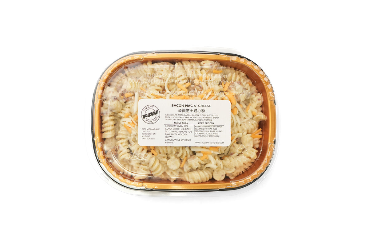 Crabmeat & Bacon Mac N' Cheese 蟹肉煙肉芝士通心粉 - FAV Craft Kitchen frozen prepared meal