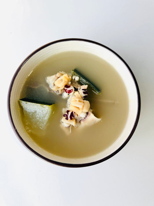 Winter Melon & Chinese Pearl Barley Berkshire Pork Bone Soup 冬瓜薏米茨實黑毛豬豬骨湯