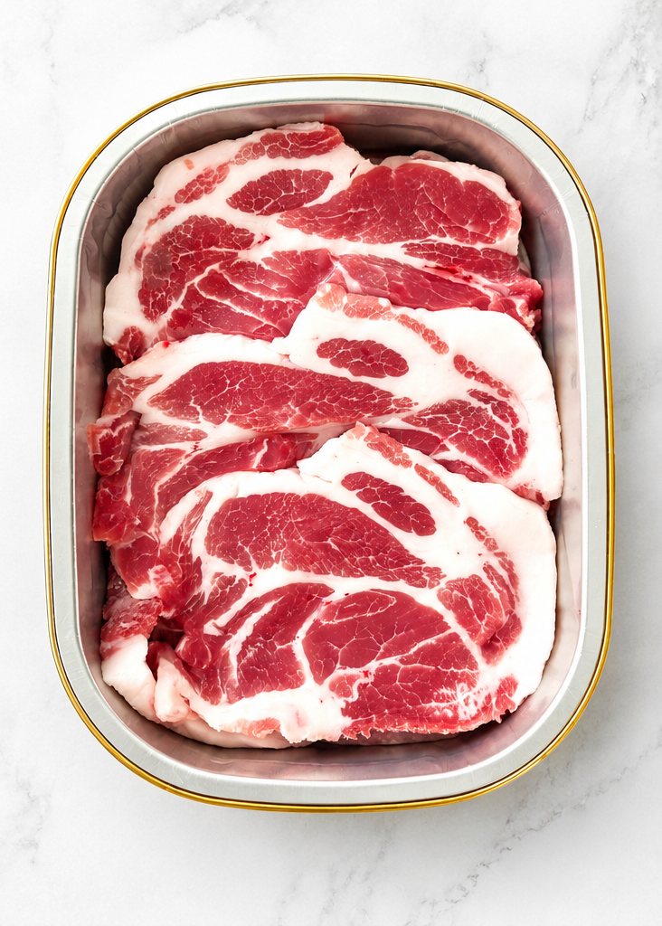 Thin-cut Berkshire pork shoulder hot pot slices 黑毛豬梅頭火鍋肉片 – frozen Berkshire pork from FAV Craft Kitchen