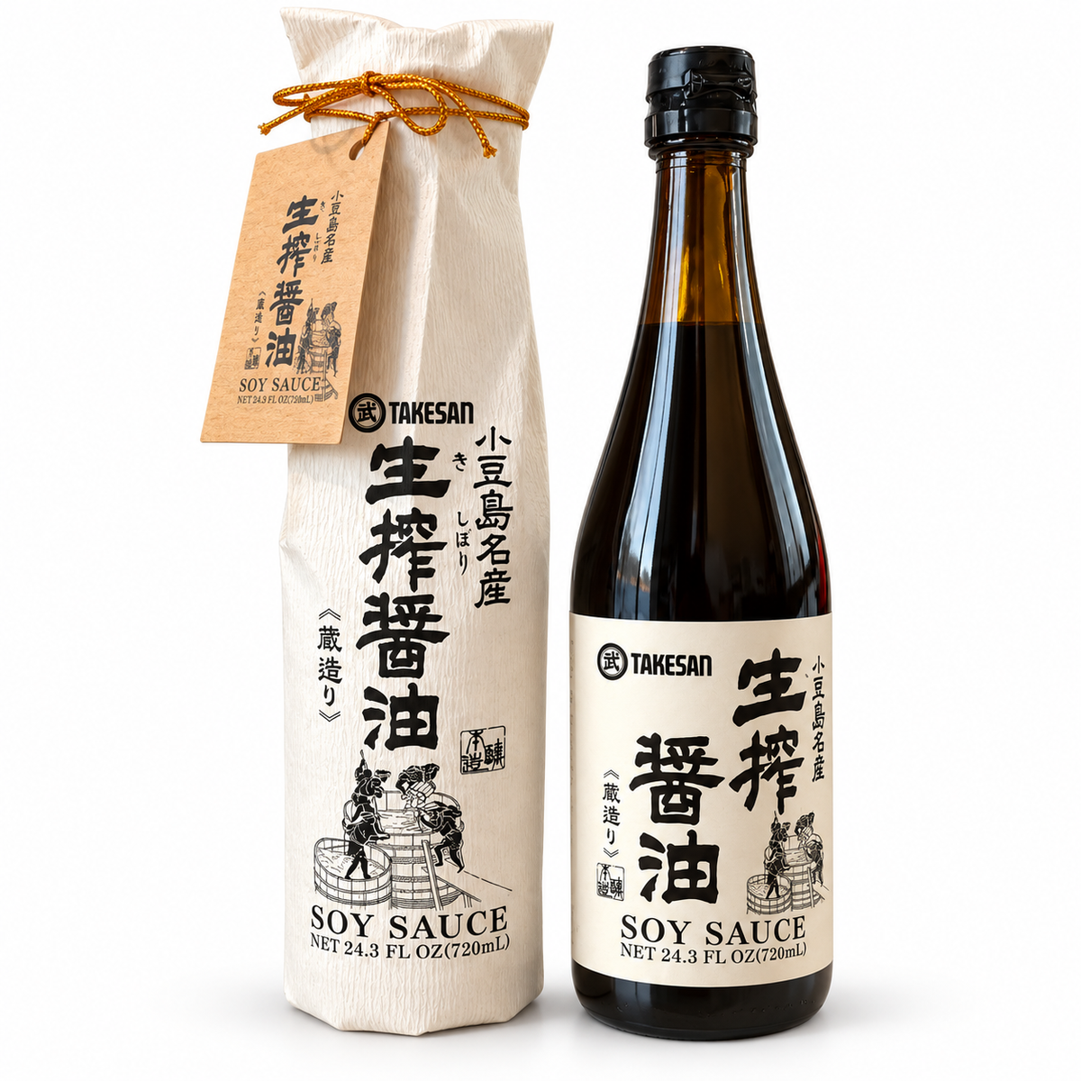 Takesan Kishibori soy sauce 720ml with paper wrapping